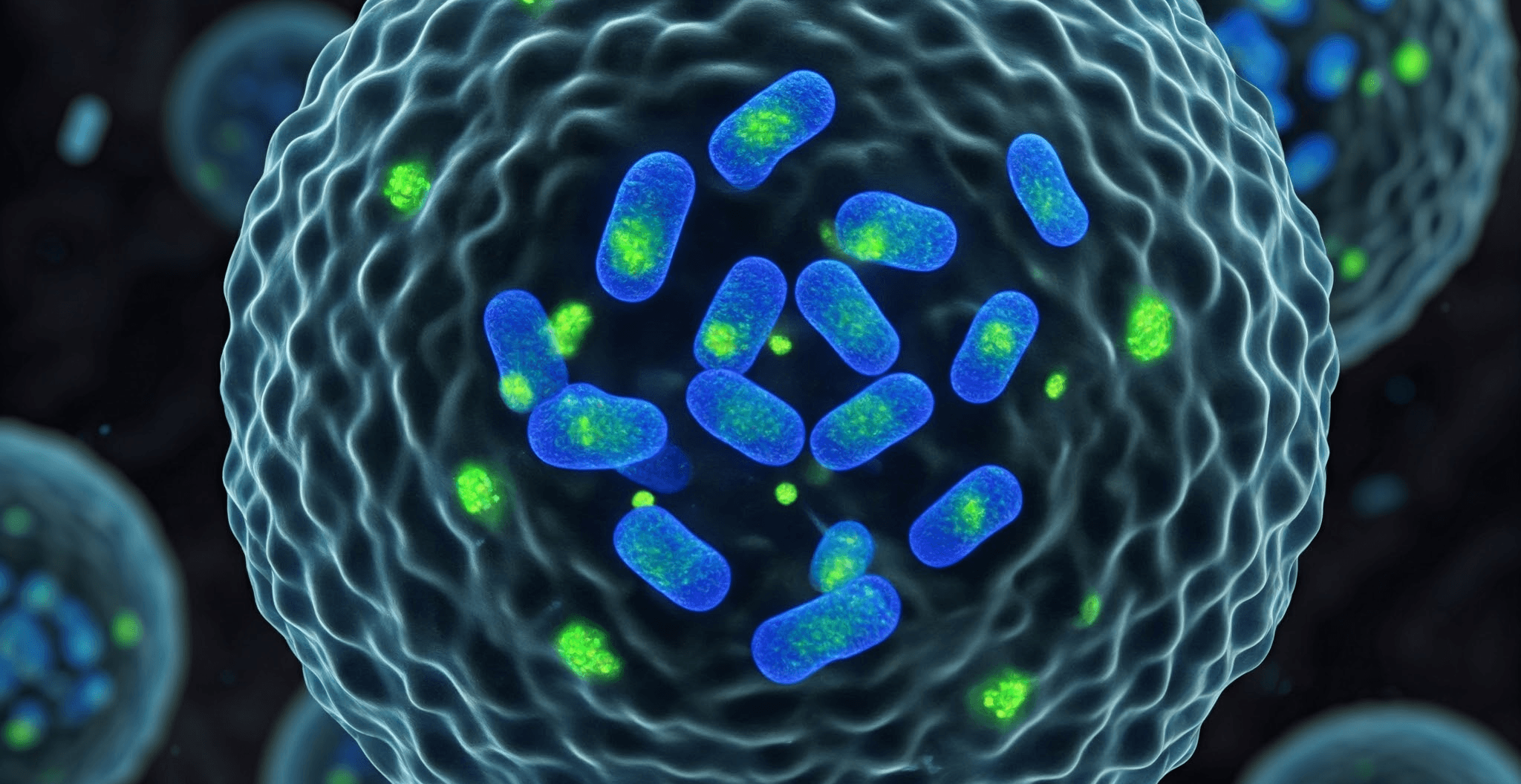 Ilustración científica de interacción molecular para salud del salmón